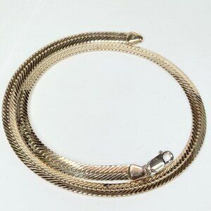 Vintage European Sterling Silver Herringbone Necklace 16.75 Inch 23.7g JR1273